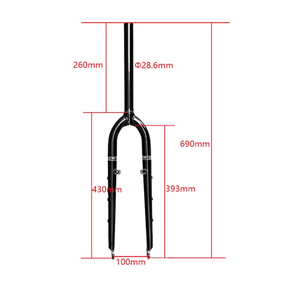 26/27.5ER DARKROCK CM-5 cr-mo Steels fourche avant 28.6mm disque et V frein vtt fourche rigide pièce