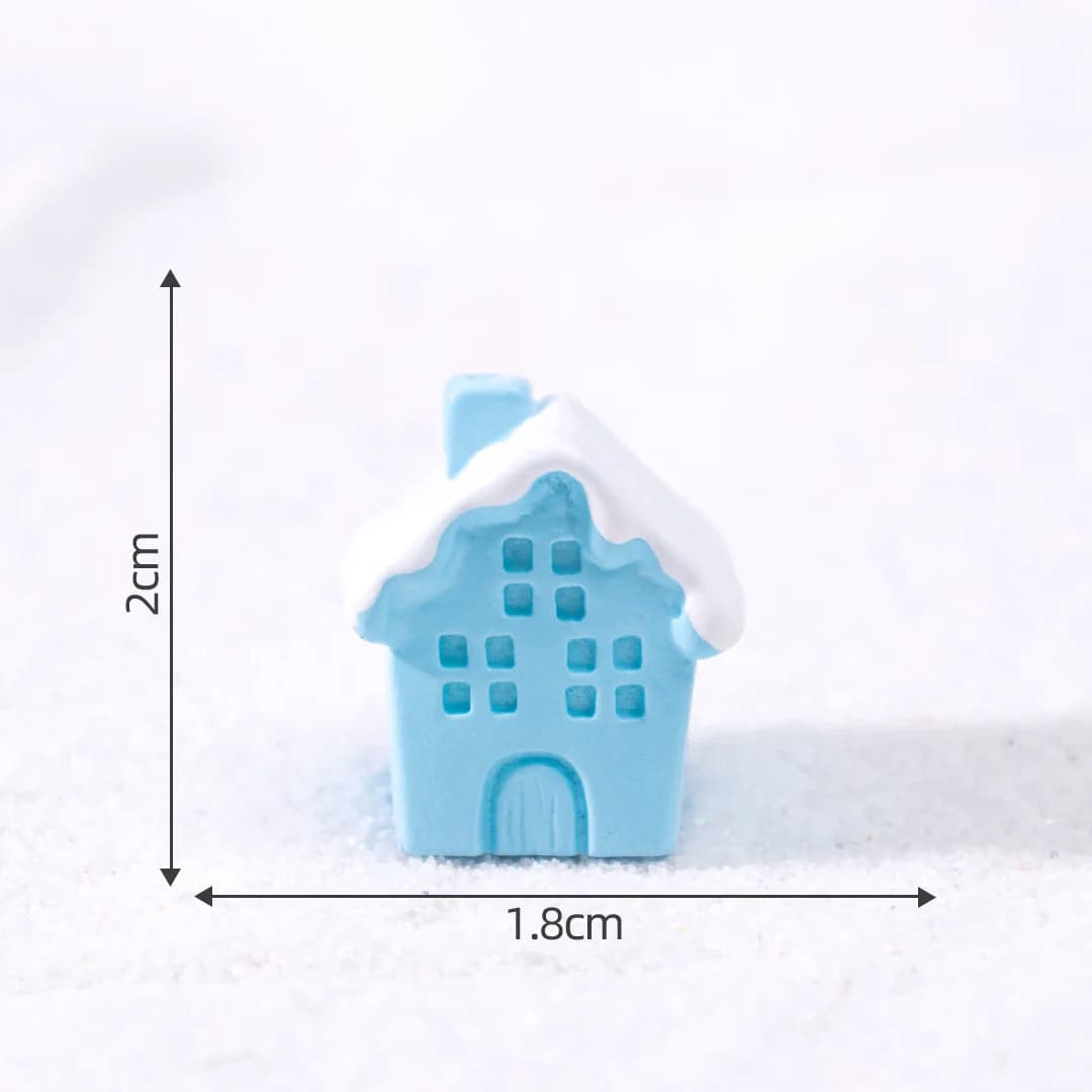 Maison de noël en résine de dessin animé Kawaii, bonhomme de neige, Micro paysage, modèle de maison 