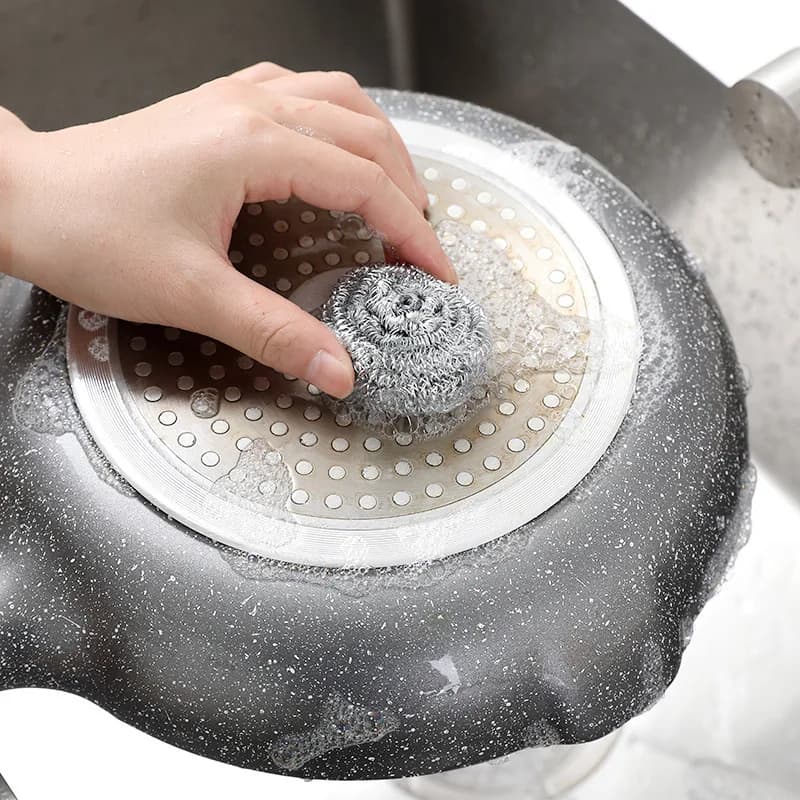 Brosse à boule métallique en acier inoxydable 50/1x, pour la vaisselle, les Pots, les poêles, le net