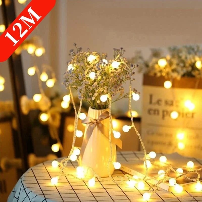 Guirxiété lumineuse boule LED alimentée par batterie USB, lampe d'extérieur, lumières dégradées, déc