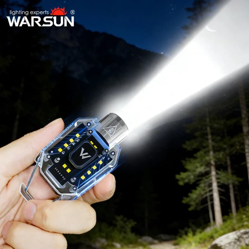 Lampe torche porte-clés Warsun G3, rechargeable par Type-C, 800Lm, lampe de poche portable pour exté