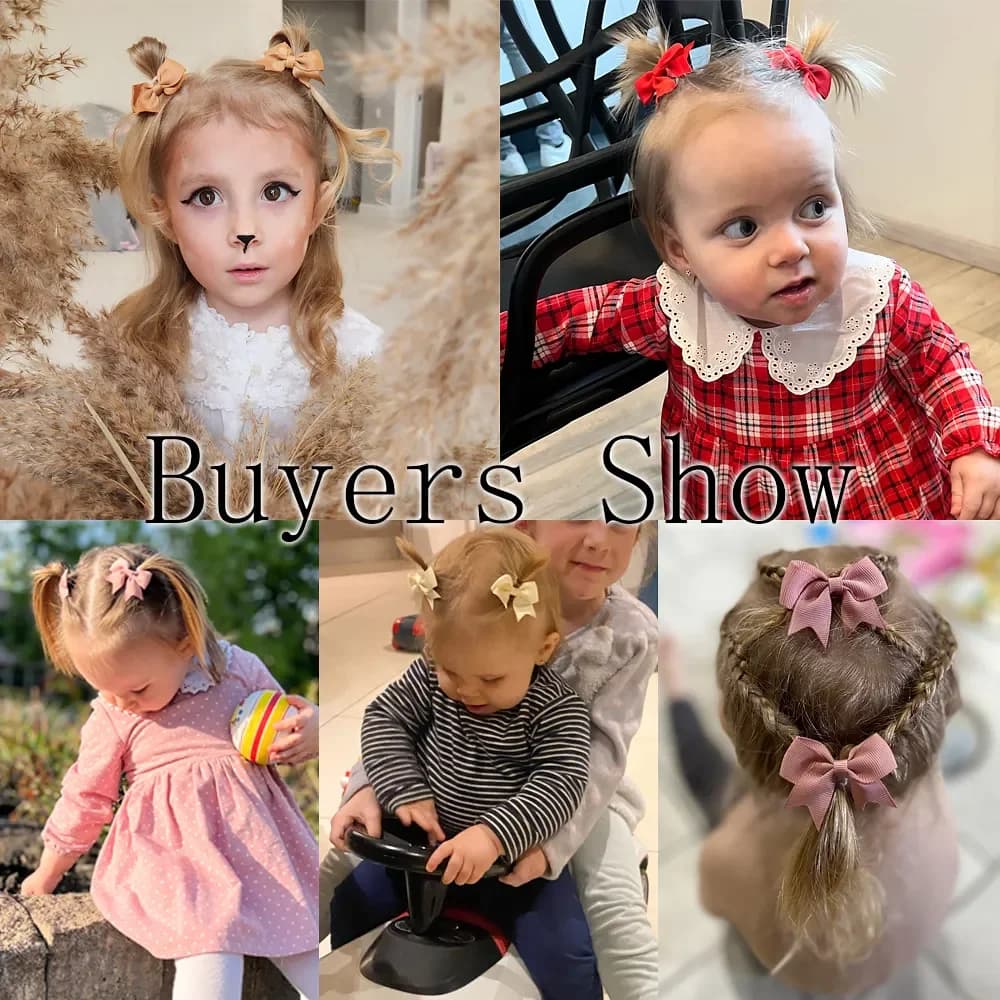 Pinces à cheveux avec nœud papillon en ruban solide pour bébés filles, nœuds faits à la main, épingl