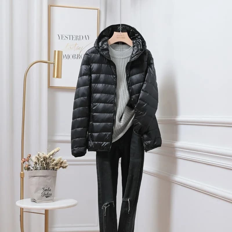 Doudounes à capuche ultralégères pour femmes, 2023 duvet de canard blanc, parkas décontractées, comp