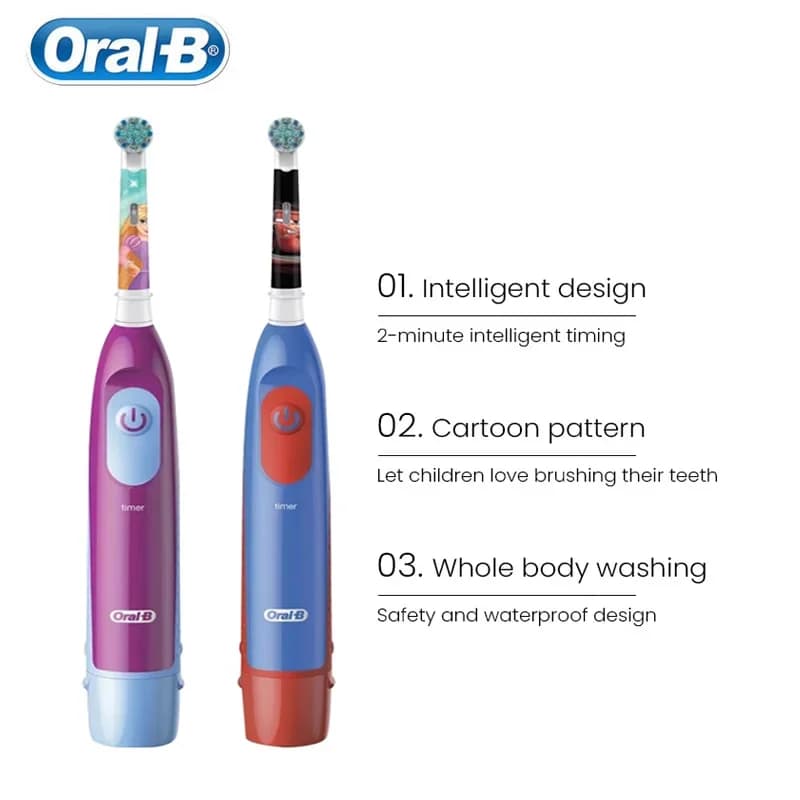 Oral B brosse à dents électrique enfants rotatif propre poils souples 2 Min minuterie brosse à dents