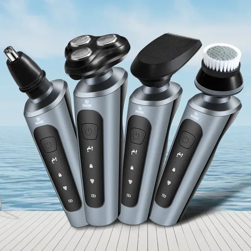 Rasoirs électriques étanches pour hommes, tondeuse électrique, support de rasoir, utilisation à sec,