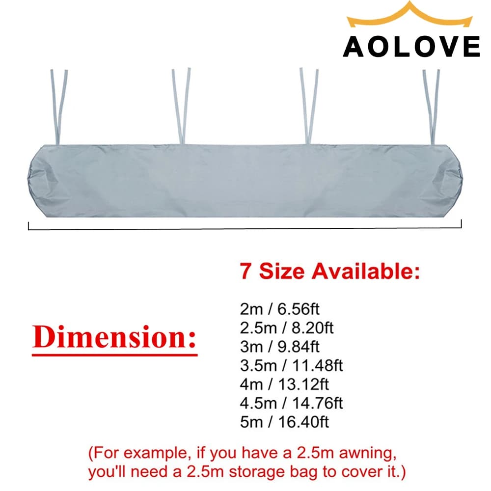 Housse de protection pour auvent de Patio, 7 tailles, sac de rangement pour hangar de pluie, Patio, 