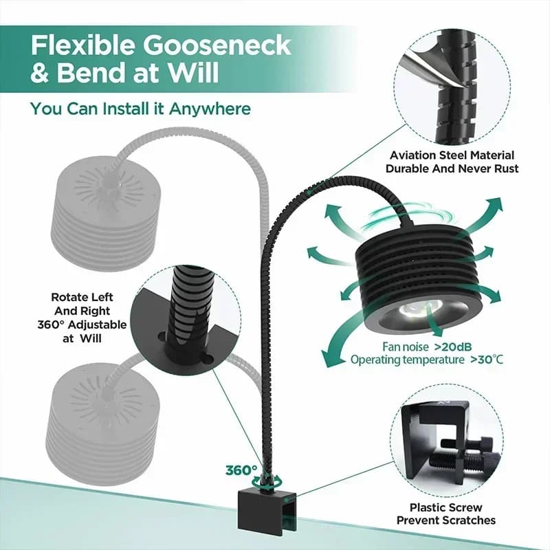 Lominie LED lumière d'aquarium, lumière d'aquarium plantée 4 canaux télécommande 6500K pour réfugium