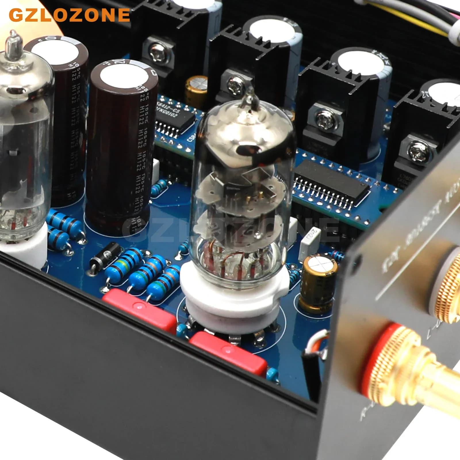 R2R NOS AD1865 + CS8412 Décodeur audio architecture 6N11 + 6Z4 Tube DAC ARGENT/NOIR (en option)
