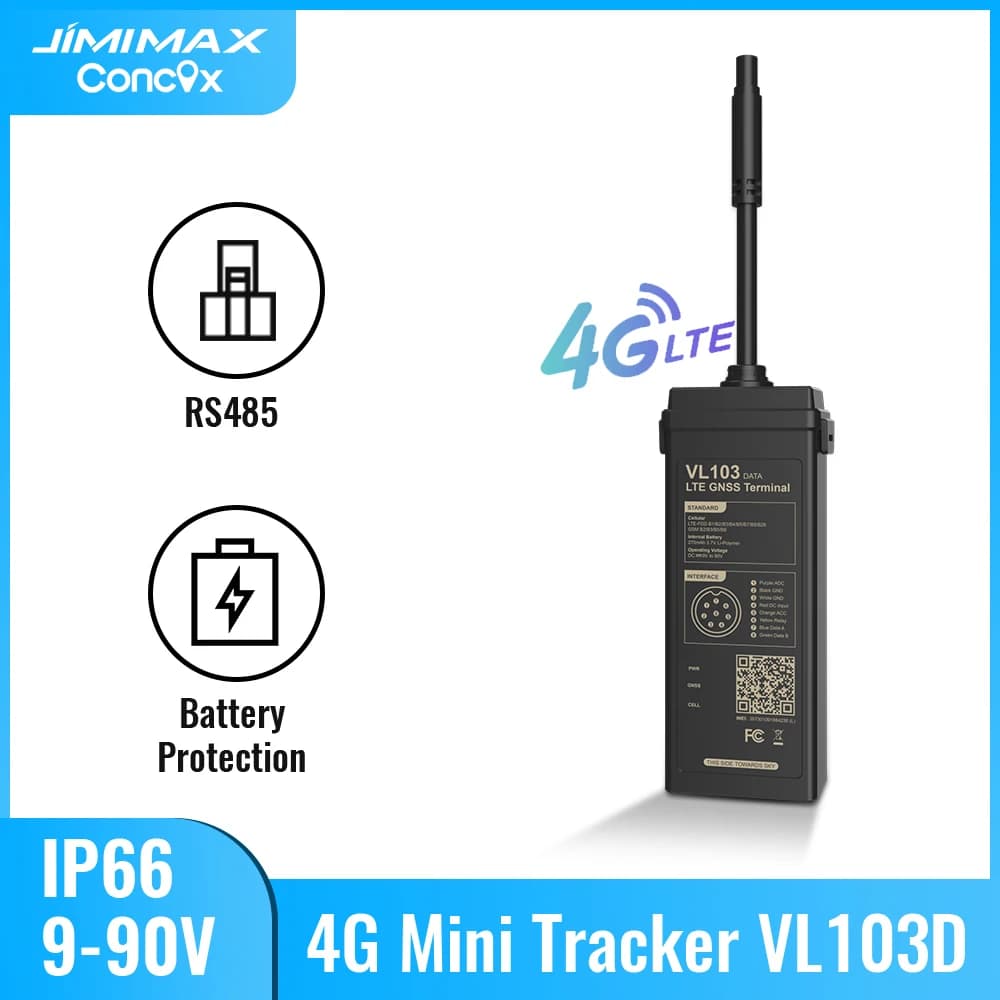 JIMIMAX VL103D/M Mini localisateur 4G télécommande voiture GPS Tracker alarme pour moto RS485 en tem