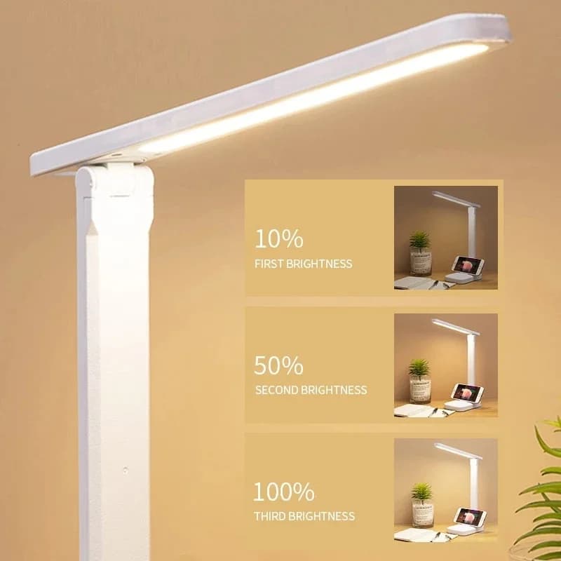 Protection des yeux tactile USB Charge 3 couleurs réglable tactile pliable lampe de bureau veilleuse
