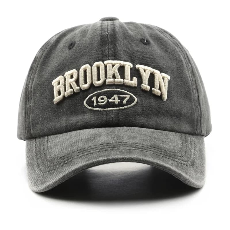 Rétro brooklyn lettre broderie casquettes de Baseball printemps été hommes femmes coton réglable cha