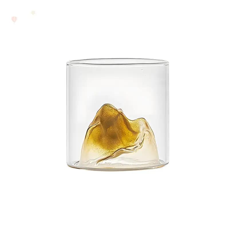 Corlor montagne verre verre Transparent tasse à café résistant à la chaleur thé boisson lait jus tas