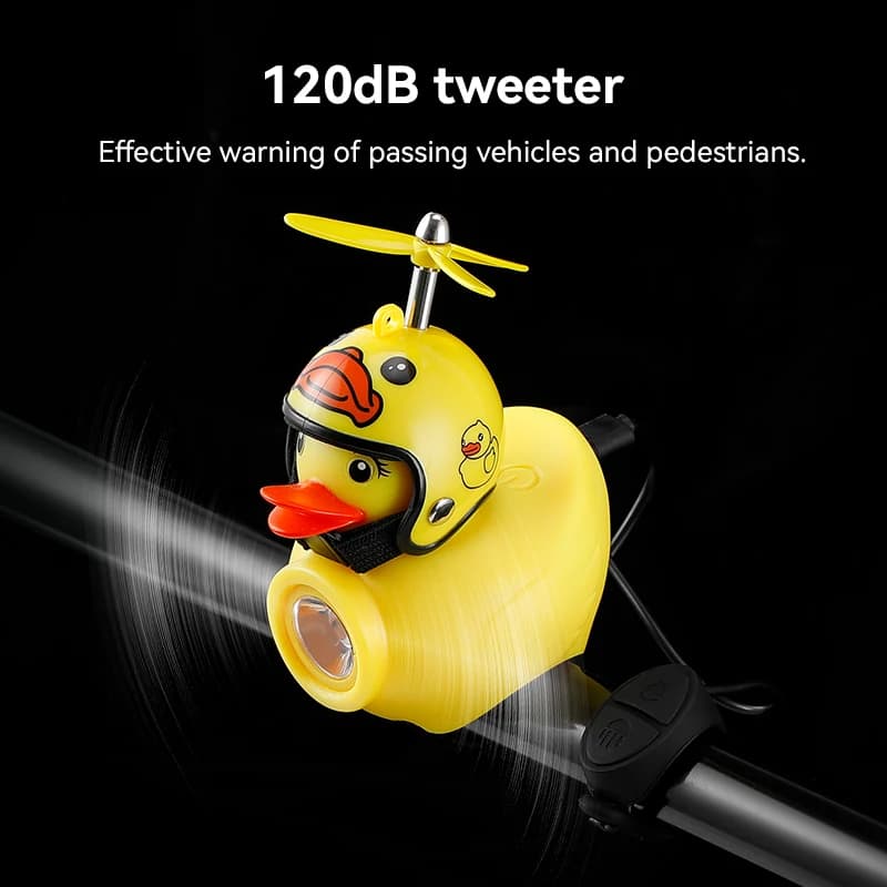 Lumière de vélo pour enfants, équitation de nuit, petit canard jaune, sonnette pour enfants, lampe d