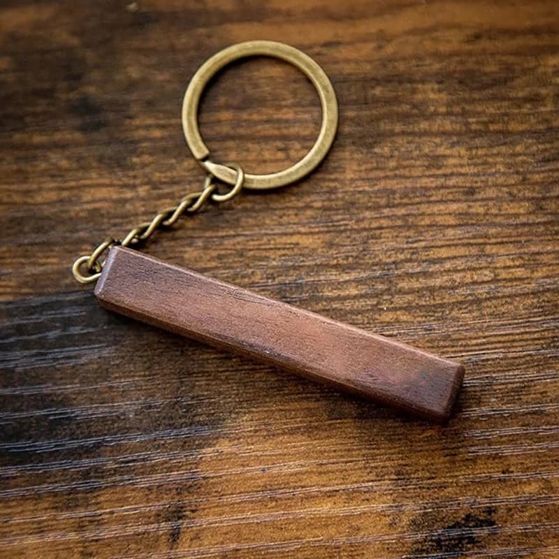 Porte-clés en noyer vierge en bois, 5 pièces, avec bracelet en cuir, porte-clés en bois inachevé pou