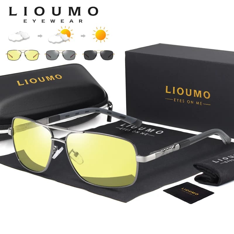 LIOUMO – lunettes de soleil polarisées pour hommes et femmes, photochromiques, pour la conduite, ant