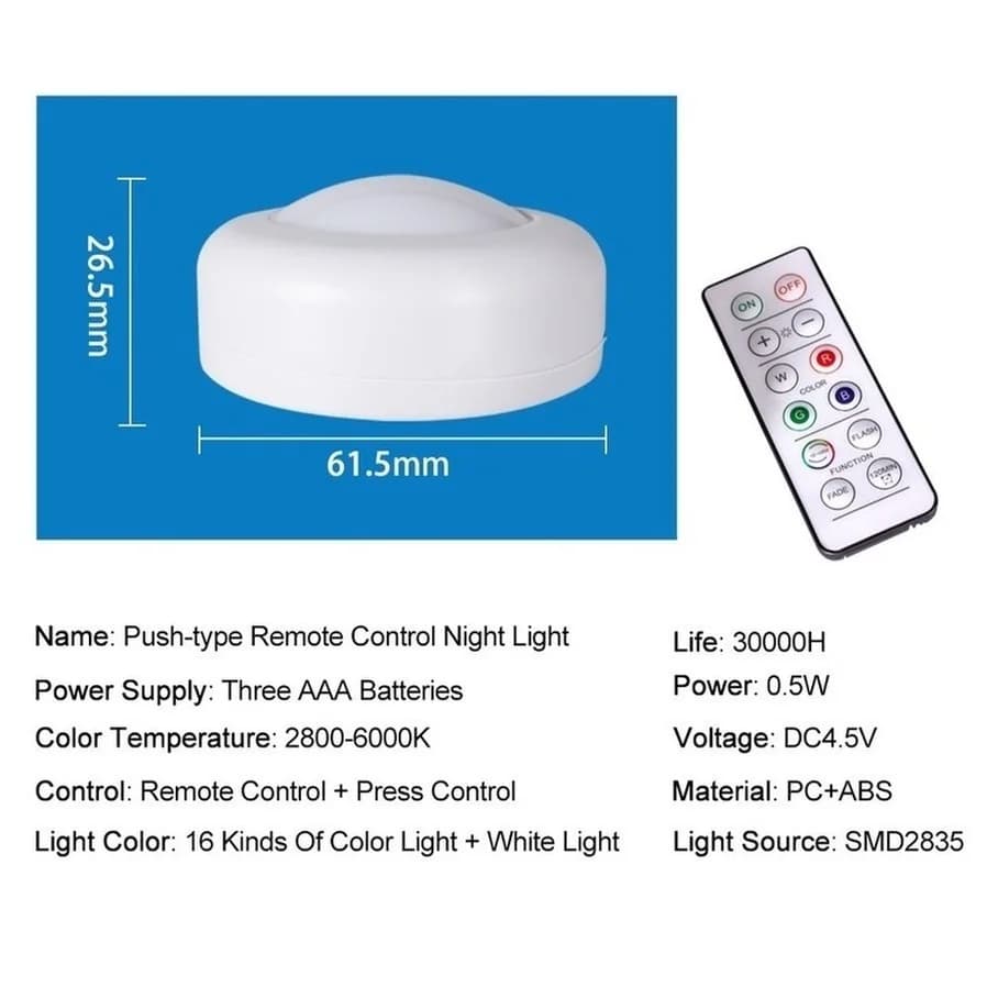 Lampe LED RGB avec télécommande, réglable, luminaire décoratif d'intérieur, idéal pour un placard, u