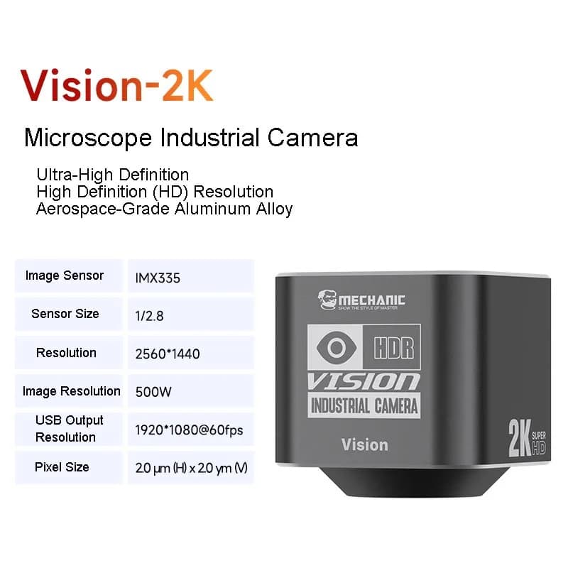 Caméra de Microscope industriel mécanique Vision Air Pro 4K, Ultra haute définition pour téléphone p