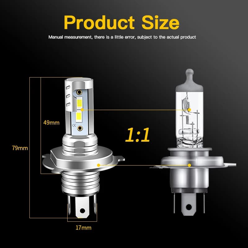 2 pièces pour Toyota Prius 2001-2008 H4 9003 ampoules de phares LED CSP sans ventilateur avec Canbus
