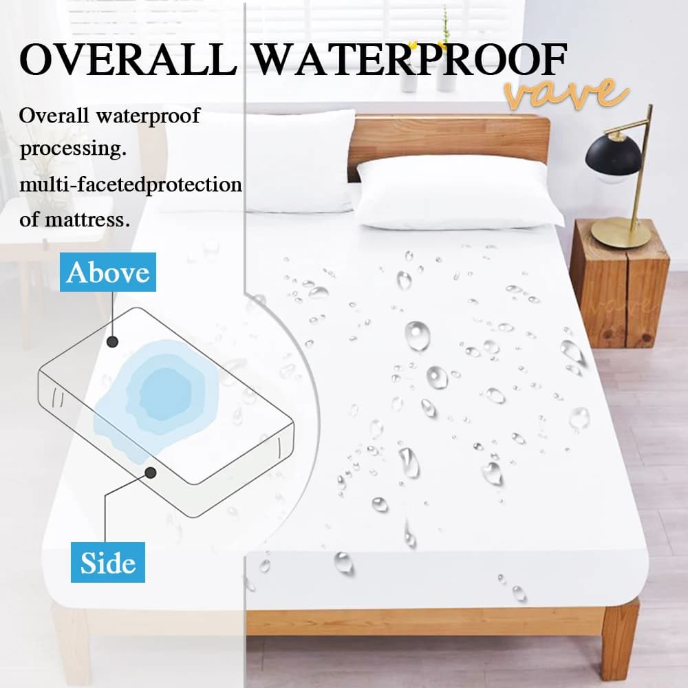 Drap-housse imperméable avec bande élastique, protège-matelas, housse anti-brûlure, simple, double, 