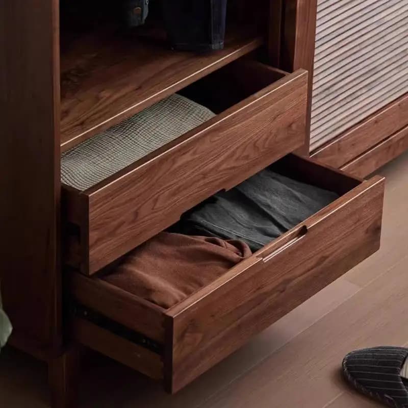 Tiroir marron armoires brillant pas cher européen gain de place armoires rangement chambre en bois A