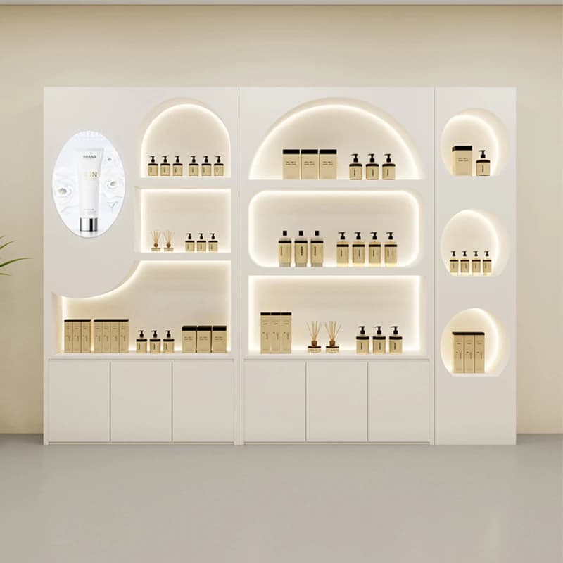 Vitrine de soins de la peau vitrine de cosmétiques professionnel personnalisé salon de beauté armoir