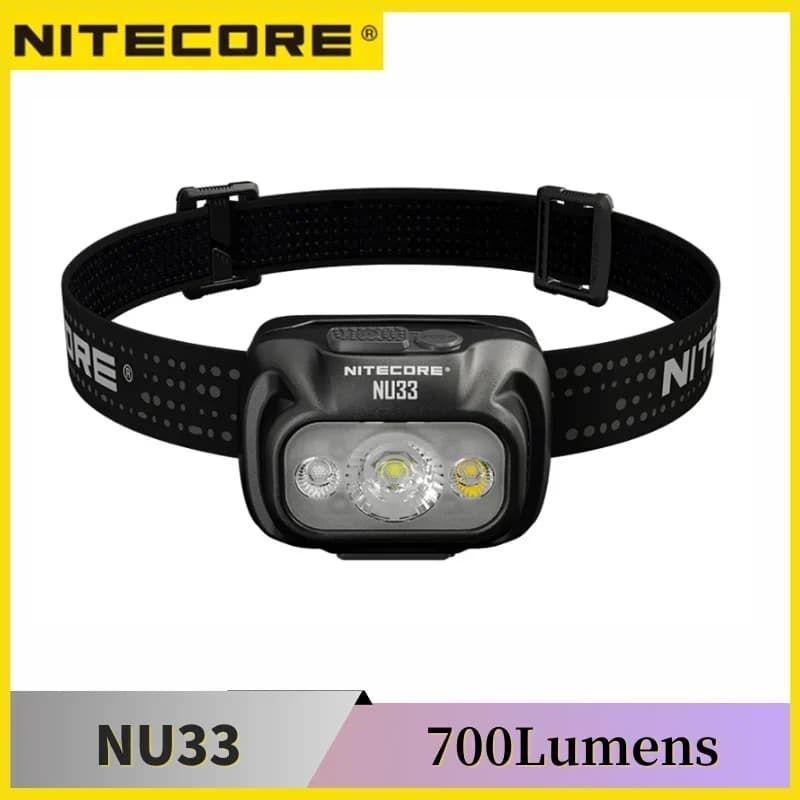 NITECORE NU33 700 Lumens haute CRI LED Triple sortie USB-C lampe frontale Rechargeable batterie Li-i