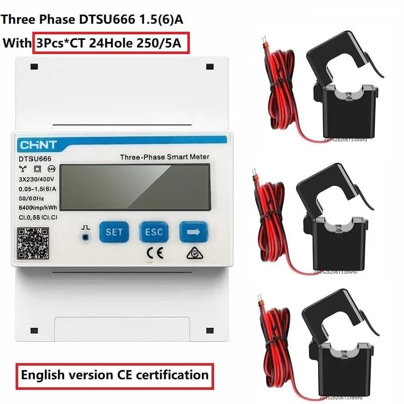 Compteur d'énergie électrique multifonction programmable, CHINT, DDSU666, DTSU666, V,A,W,KWH,VAR, MO