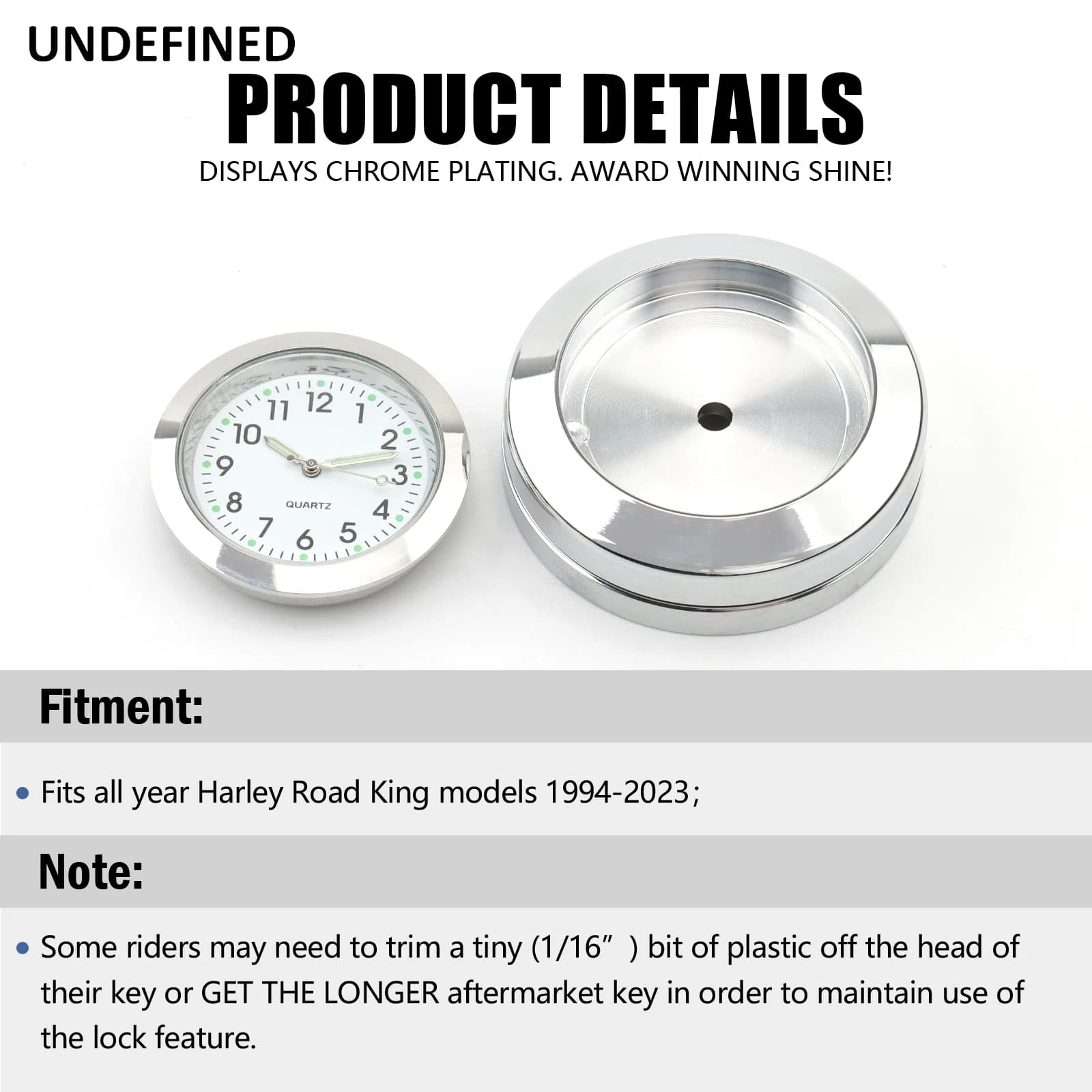Couvercle d'Horloge de Verrouillage de Fourche pour Harley Road King FLHR/I FLHRC/I FLHRSE 1994-2022