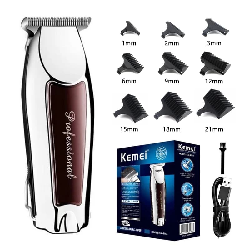 Kemei 9163 Machine de coupe de cheveux professionnelle tondeuse pour hommes finition coupe de cheveu