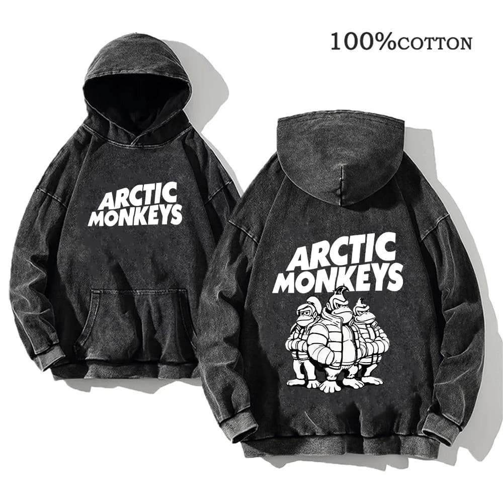 Sweat à capuche imprimé Rock rétro, Album de musique Arctic Monkeys, pull graphique pour hommes, Vin