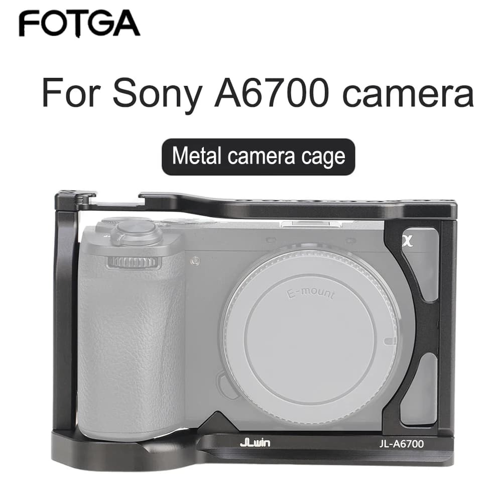 FOTGA – Kit de Cage de caméra portable, protection pour Sony A6700, trou fileté de 1/4 pouces, suppo