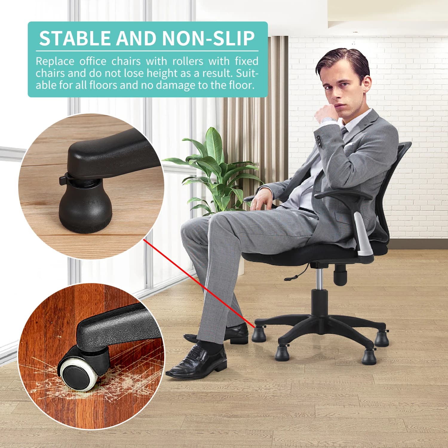 Roulettes de Remplacement pour Meubles, Stationnaires, pour Chaise de Bureau