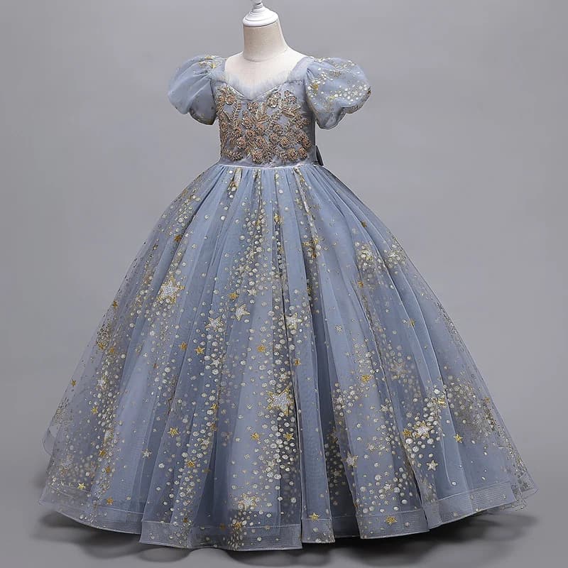 Robe de mariée à fleurs pour filles, longue, sans manches, princesse arc-en-ciel, cadeau d'hôte, pro