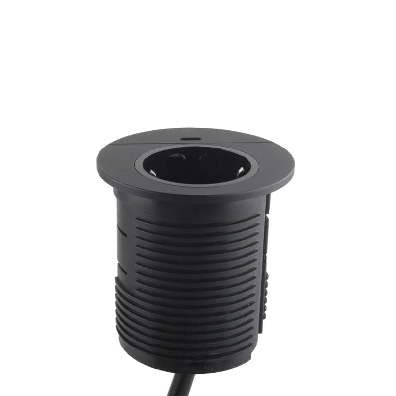 Anssin Prise intégrée avec USB, prise de bureau pour trou de 60mm, 1 prise UE, 1 port USB-C, câble d