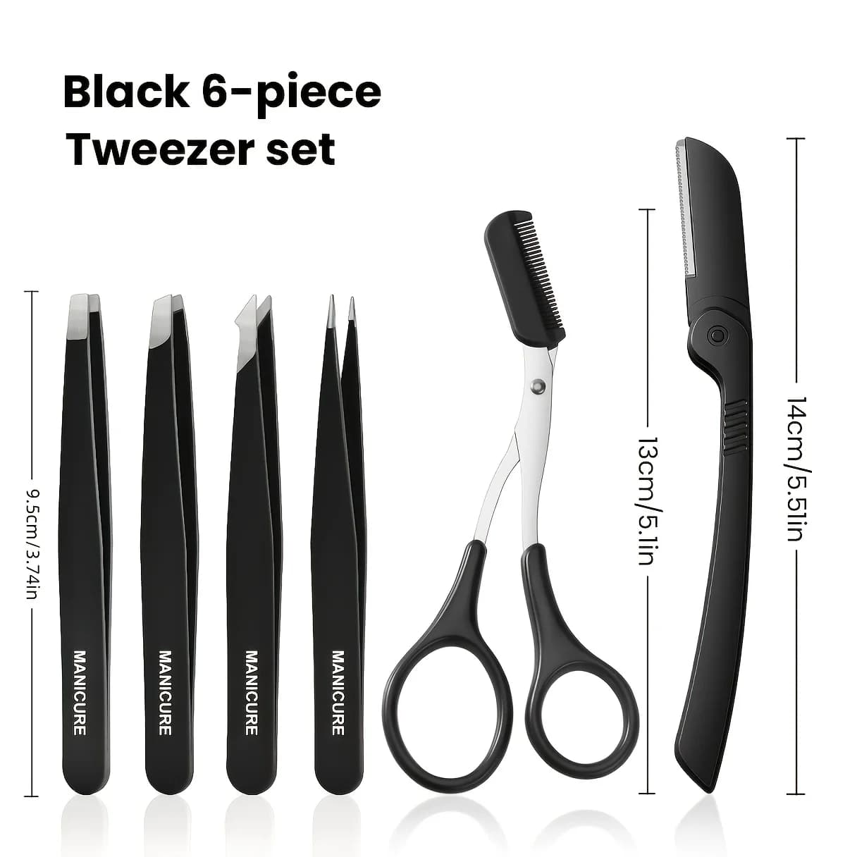 Pincettes et ciseaux professionnels de précision en acier inoxydable, adaptés au coupe des sourcils,