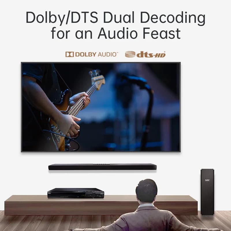 GIEC-Lecteur Blu Ray G2805, DVD, VCD, CD, prend en charge les notaires Dolby DTS, USB Huit, disque d