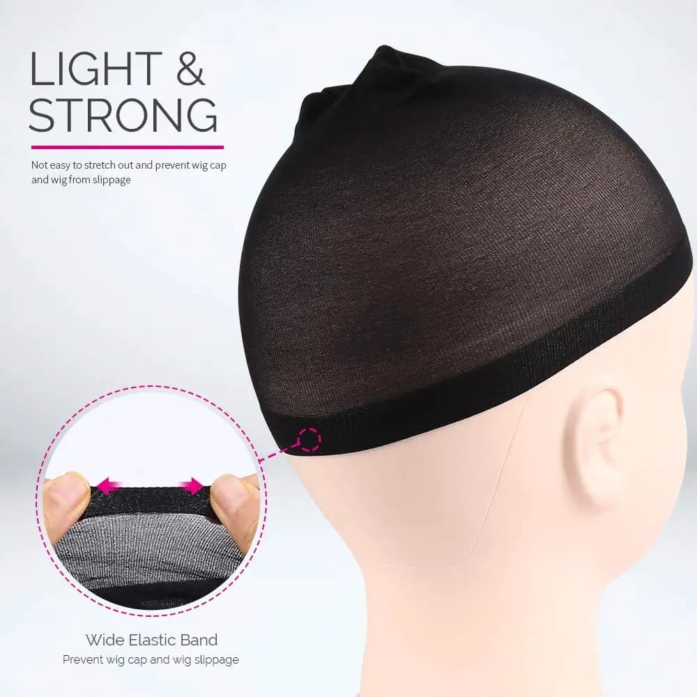 10 pièces bonnet de perruque en nylon bas bonnet de perruque élastique noir, marron, marron clair