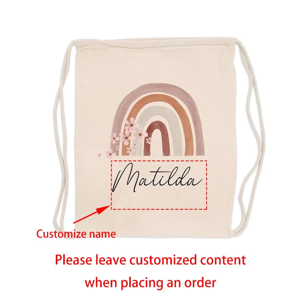 Sac à cadeaux personnalisé pour enfants, sac de sport, changement de vêtements, sac à dos à cordon, 