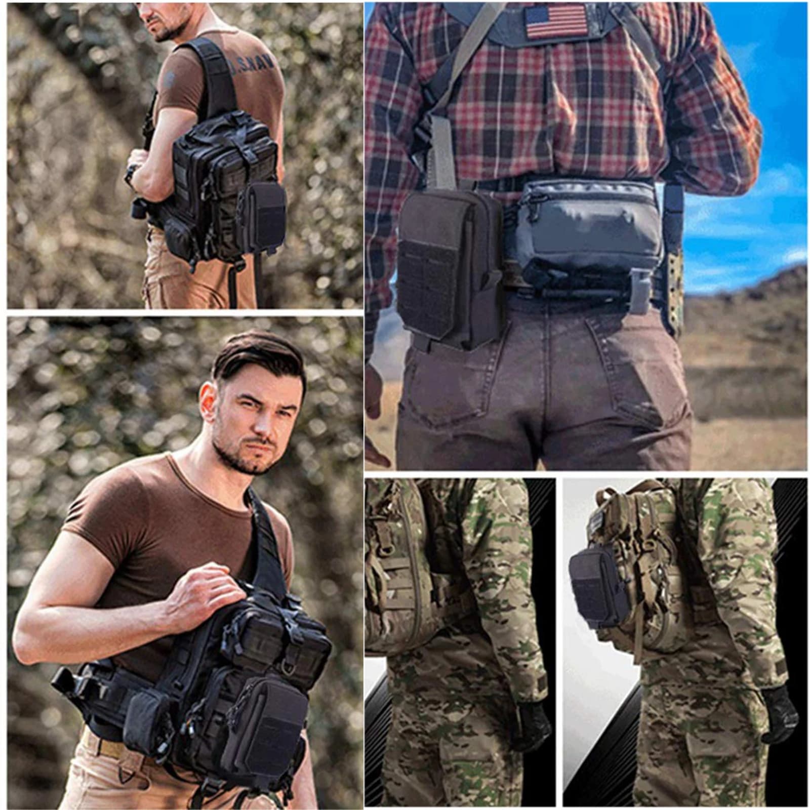 Pochette tactique Molle pour hommes, sac de taille d'extérieur, sac à outils EDC, organisateur de ga