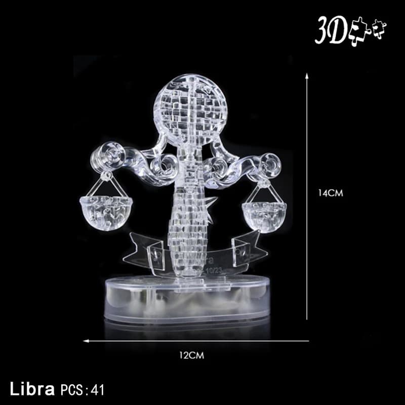 Bricolage 12 Constellation Puzzle lumière LED 3D cristal Puzzle cadeaux exquis pour enfants et adult