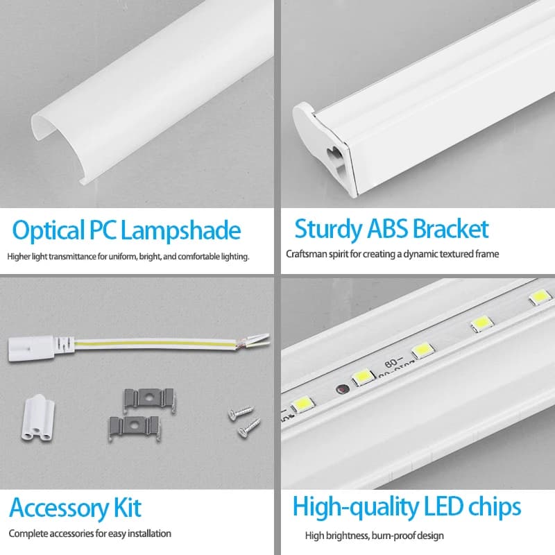 Tube lumineux Led T5 T8, Super lumineux, 220V, pour armoire de cuisine, maison, barre tubulaire 6W, 