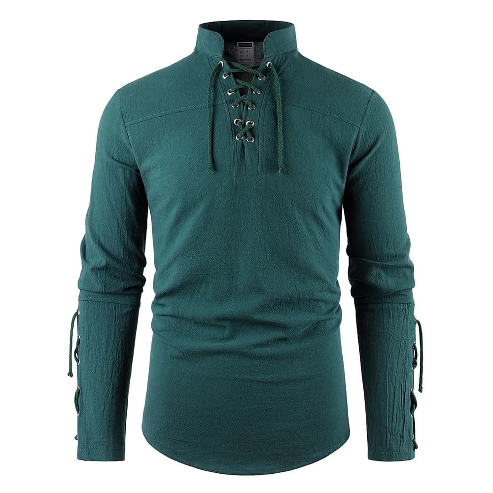 Robe de Pirate médiévale pour hommes, Streetwear élégant, Style gothique d'halloween, hauts à col en