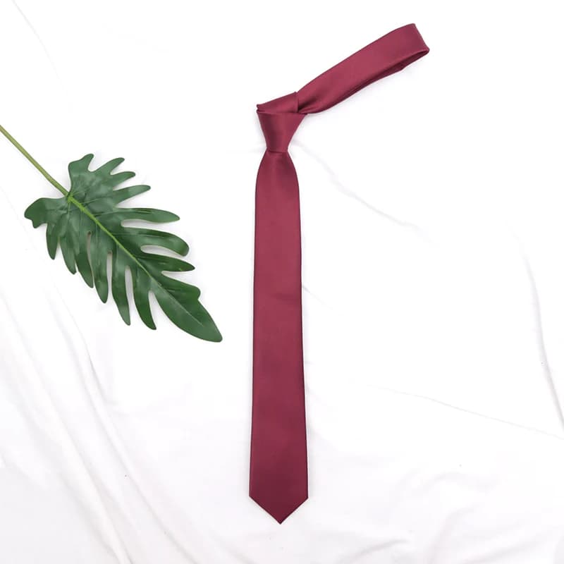 Cravate fine en Jacquard pour hommes d'affaires, cravate classique britannique de couleur unie, acce