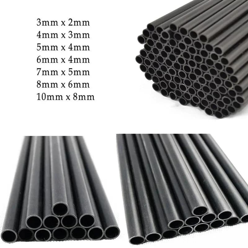 Tube creux en Fiber de carbone de 2 à 10mm/0.5 mètres, 4 pièces, haute qualité, 2mm/2.5mm/3mm/4mm/5m