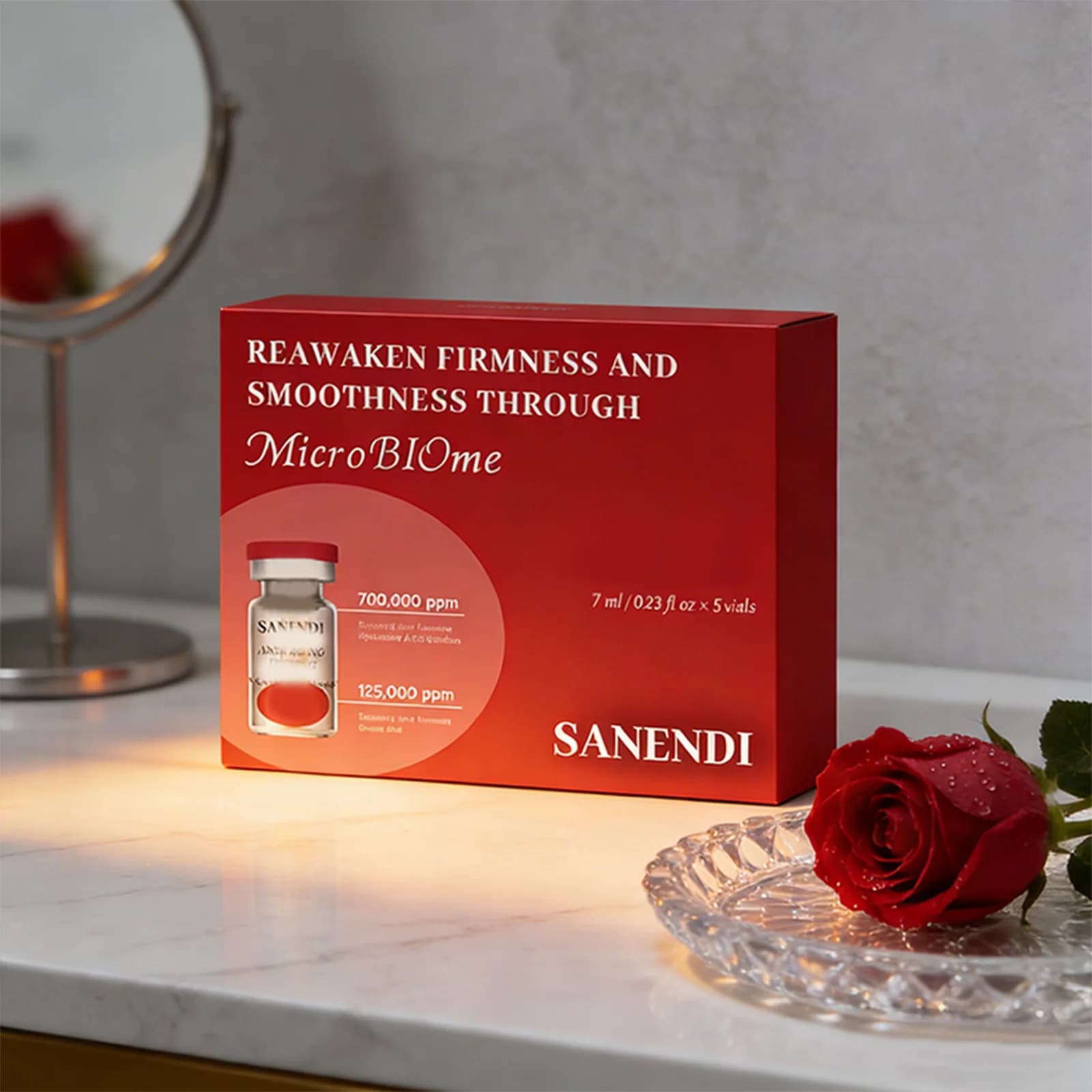 Ensemble de soins de la peau hydratant en profondeur Sanendi, sérum éclaircissant microbien actif, c