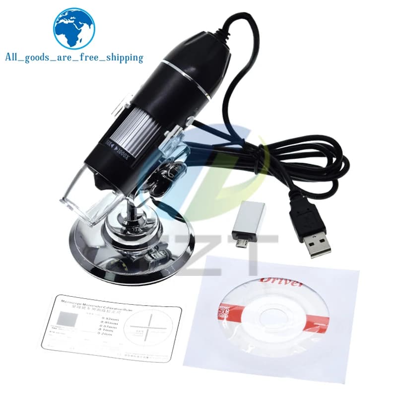TZT 1000X HD microscope numérique USB microscope électronique caméra vidéo microscope loupe USB + rè