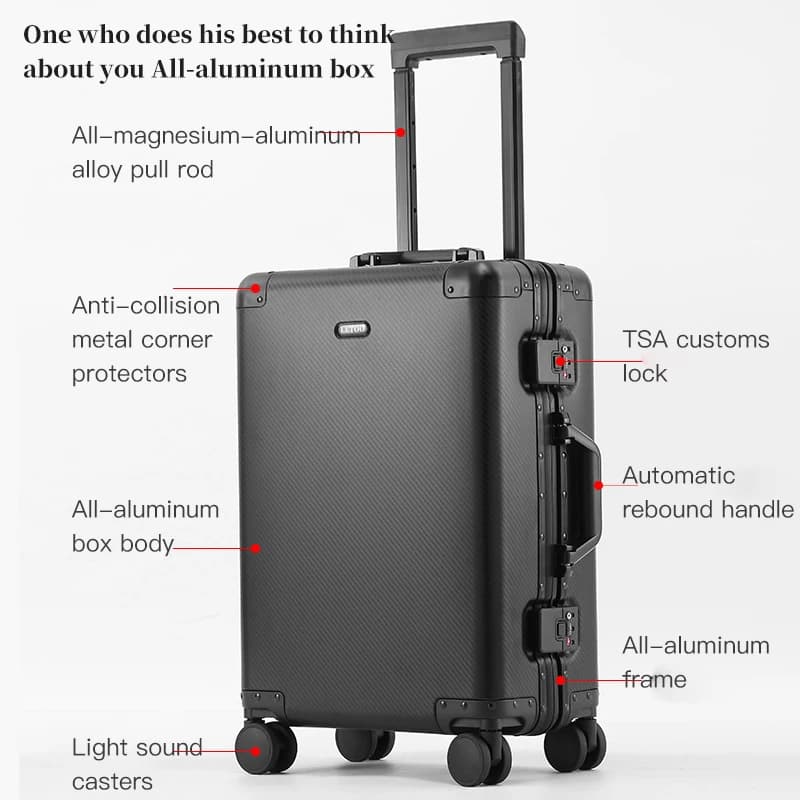 Bagage à main – Valise trolley en alliage d'aluminium et de magnésium de qualité supérieure, nouveau