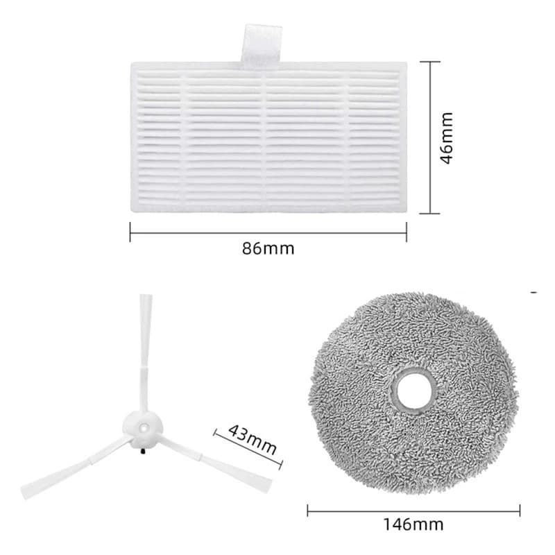 Pièces de vadrouille Hepa Pound, brosse latérale, compatible pour Xiaomi Lysie à W2, Kyvol Cybovac S