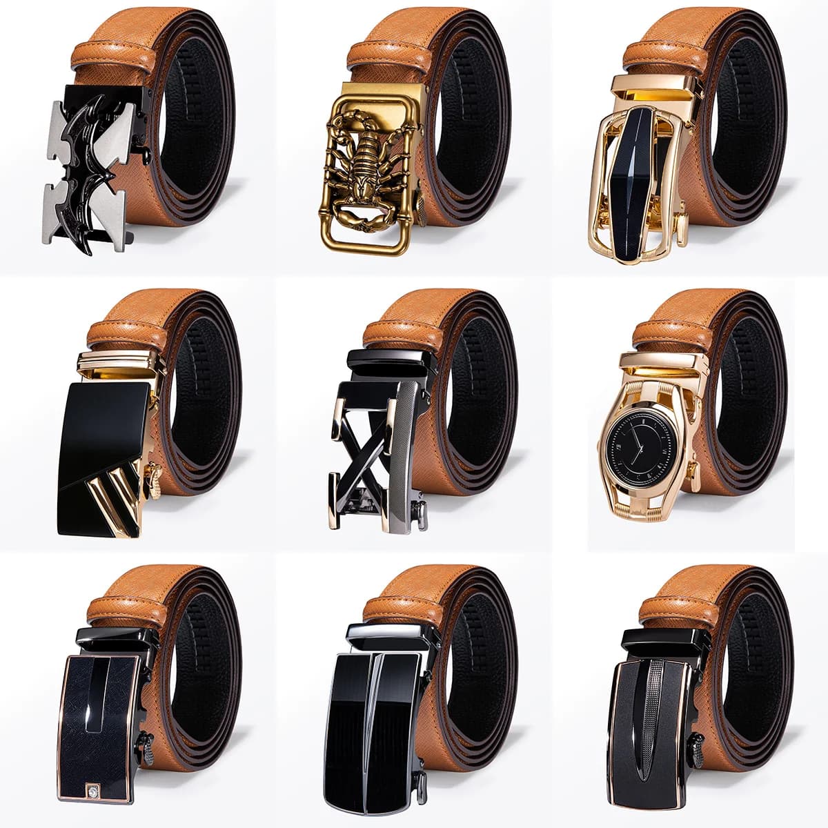Hi-Tie hommes Orange marron ceinture pour jean nouveau jaune vert bleu cuir jean ceintures mode Cowb