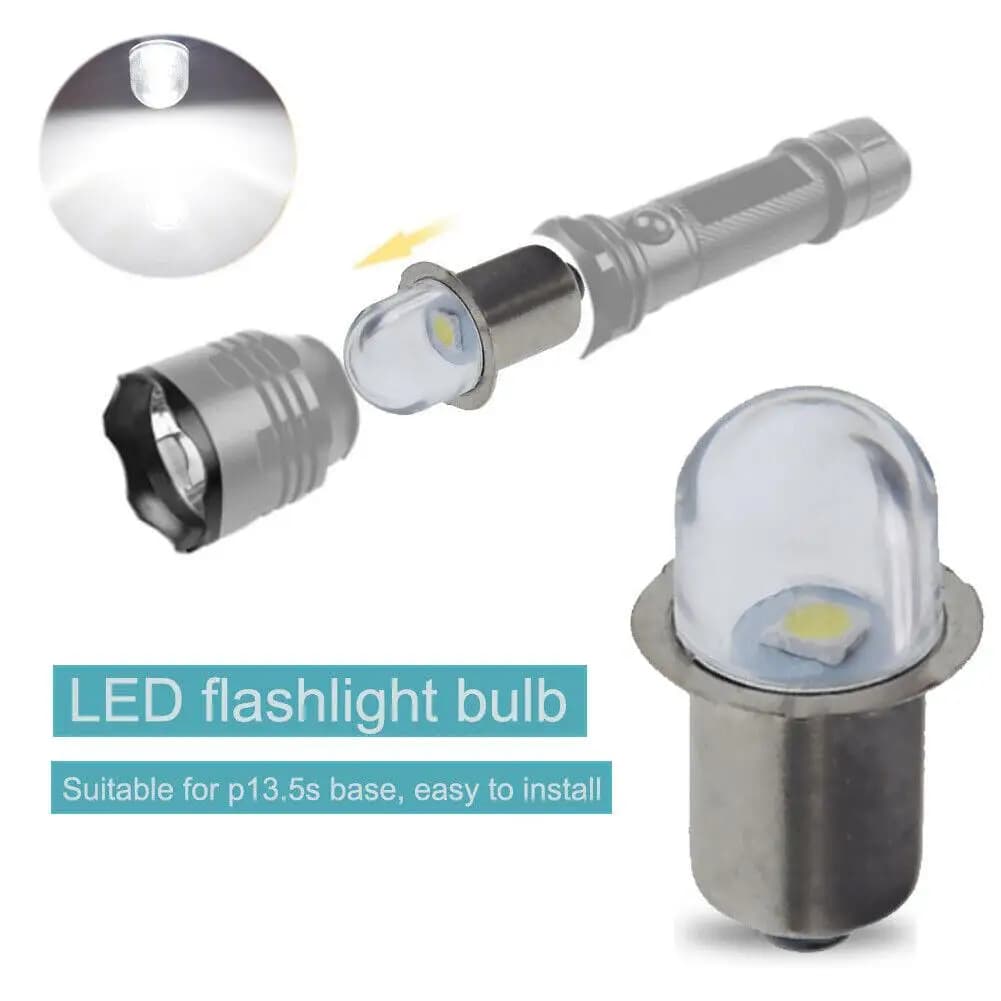 Lampe Miniature LED P13.5S 12V/4.5V/6V/12V, Lumière Blanche Chaude pour Lampe de Poche, Torches de R
